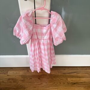 Janie and Jack Pink and White Gingham Dress